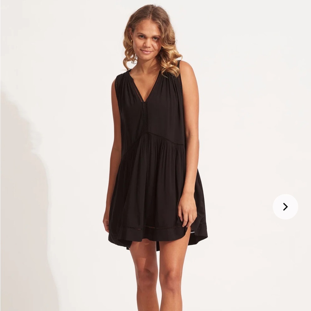 Seafolly Ladder Detail Dress - Black size xs